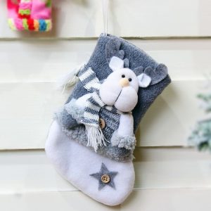 Christmas Decorations Thick Flannel Christmas Socks Gift Bag, Specification: Elk