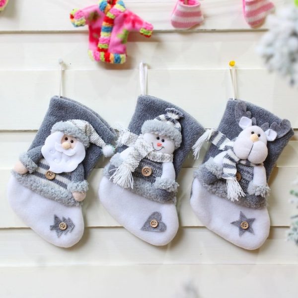 Christmas Decorations Thick Flannel Christmas Socks Gift Bag, Specification: Elk - Image 2