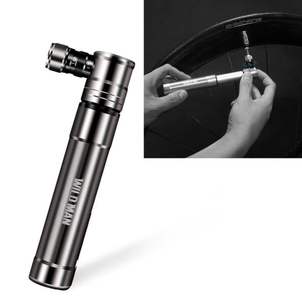 WILD MAN Mountain Road Bike Portable Bicycle Pump Us And French Mouth Universal Pump Mini Basketball Football Pump (Silver)
