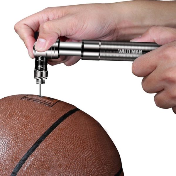 WILD MAN Mountain Road Bike Portable Bicycle Pump Us And French Mouth Universal Pump Mini Basketball Football Pump (Silver) - Image 3
