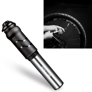 WILD MAN High Pressure Mountain Road Bike Portable Bicycle Pump Us And French Mouth Universal Mini Basketball Pump (Bright Silver)