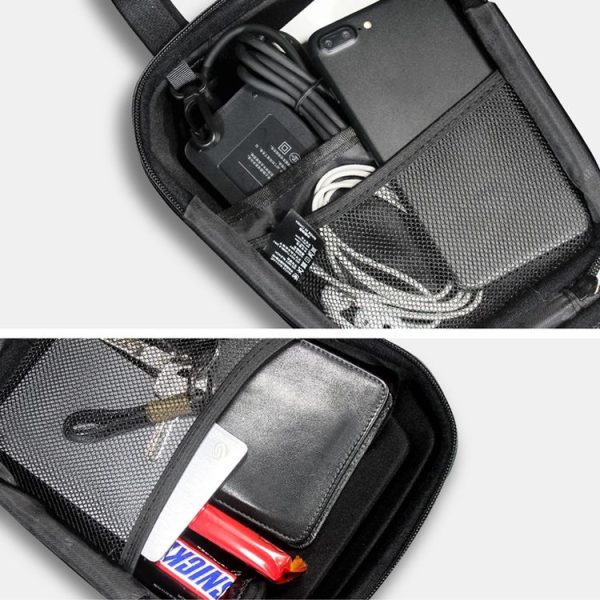 Wild Man Ts9 For Scooter / Bicycle Universal Waterproof Pu + Eva Hard Shell Front Bag with Reflective Warning, Capacity: 2.5l - Image 3