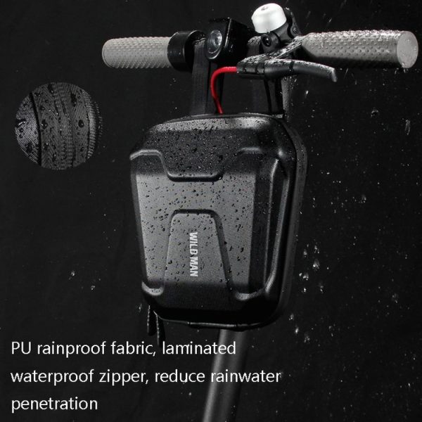 Wild Man Ts9 For Scooter / Bicycle Universal Waterproof Pu + Eva Hard Shell Front Bag with Reflective Warning, Capacity: 2.5l - Image 6