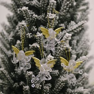 4pcs / bag Christmas Decorations Transparent Angel Pendant Christmas Tree Ornaments