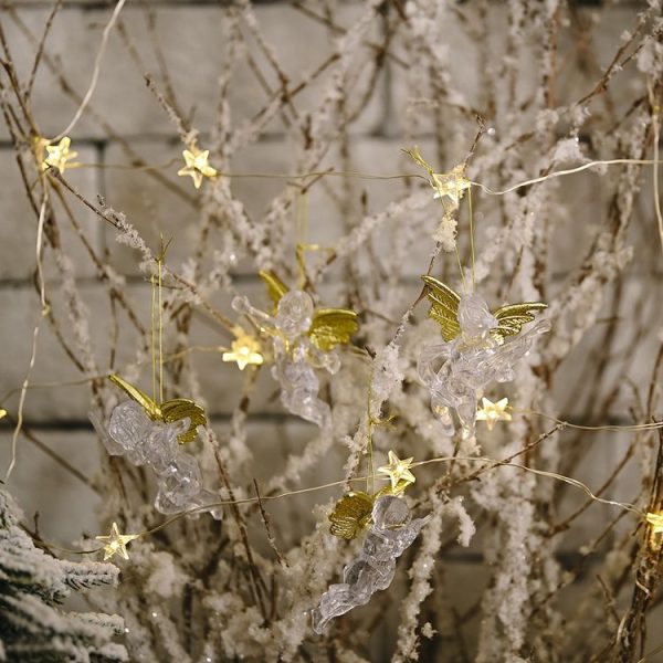 4pcs / bag Christmas Decorations Transparent Angel Pendant Christmas Tree Ornaments - Image 6