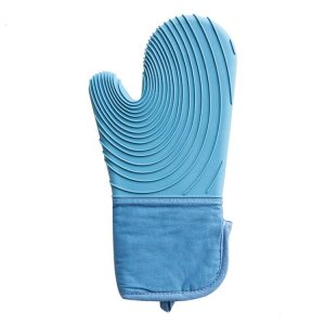 Thickened Silicone Gloves Household Microwave Oven Anti-Scald Insulation Glove (Light blue)