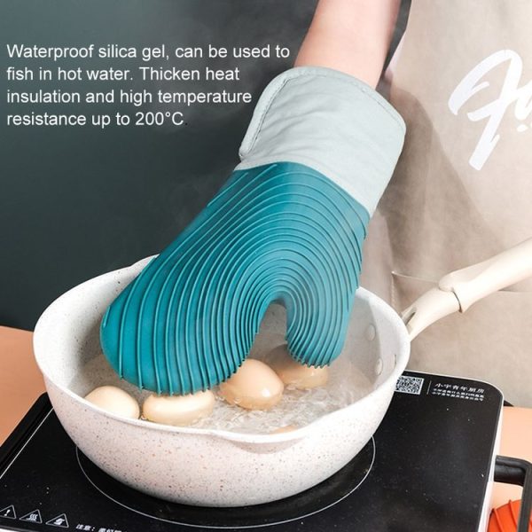 Thickened Silicone Gloves Household Microwave Oven Anti-Scald Insulation Glove (Light blue) - Image 11