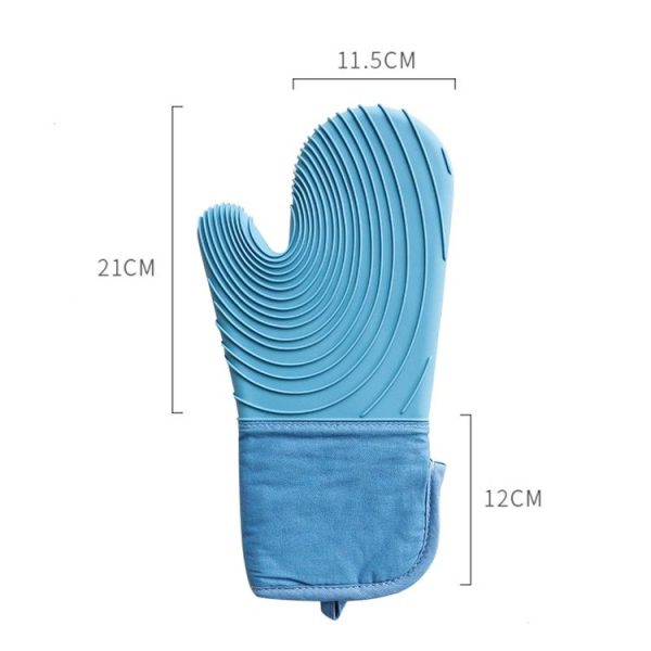 Thickened Silicone Gloves Household Microwave Oven Anti-Scald Insulation Glove (Light blue) - Image 2