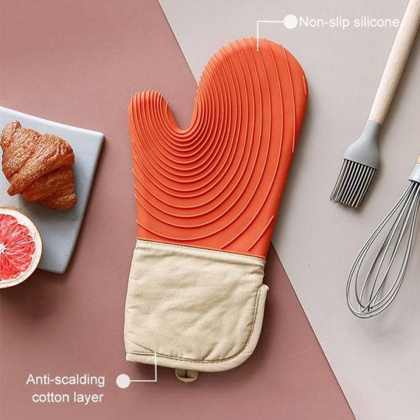 Thickened Silicone Gloves Household Microwave Oven Anti-Scald Insulation Glove (Light blue) - Image 5