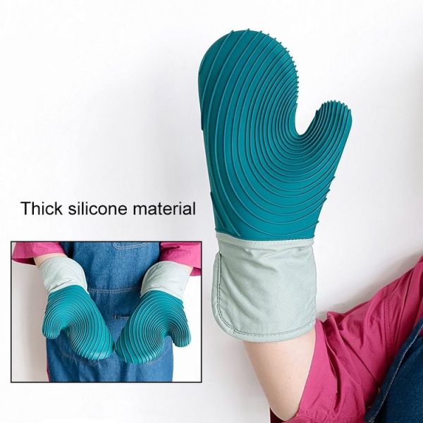 Thickened Silicone Gloves Household Microwave Oven Anti-Scald Insulation Glove (Light blue) - Image 8