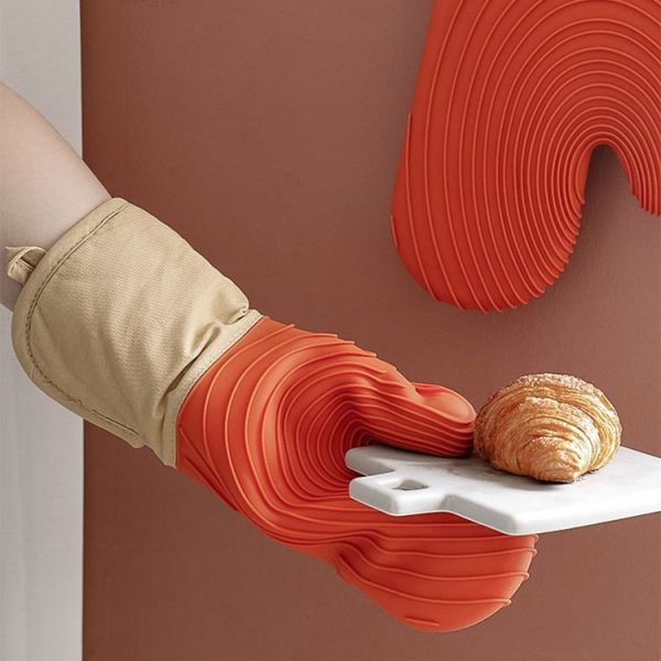 Thickened Silicone Gloves Household Microwave Oven Anti-Scald Insulation Glove (Light blue) - Image 9