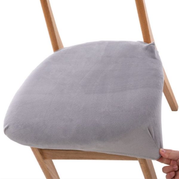 Household Elastic Warm Cushion Cover (Light Grey) - Image 3