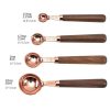 4 PCS / Set Measuring Spoon Walnut Handle Copper-Plated Kitchen Baking Tools Bartender Scale Measuring Set - Image 2