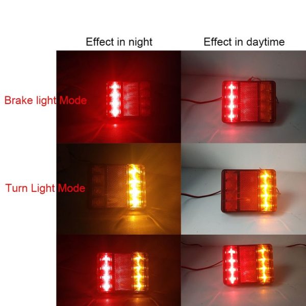 2 PCS CNSUNNY LIGHT DC 12V Car Truck Trailer Caravans LED Rear Tail Warning Brake Lights - Image 4