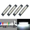4 PCS 12V 6 SMD Auto Car Bus Truck Wagons External Side Marker Lights LED Trailer Indicator Light Rear Side Lamp (White)
