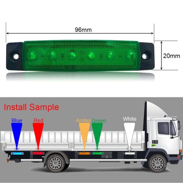 4 PCS 12V 6 SMD Auto Car Bus Truck Wagons External Side Marker Lights LED Trailer Indicator Light Rear Side Lamp (White) - Image 4