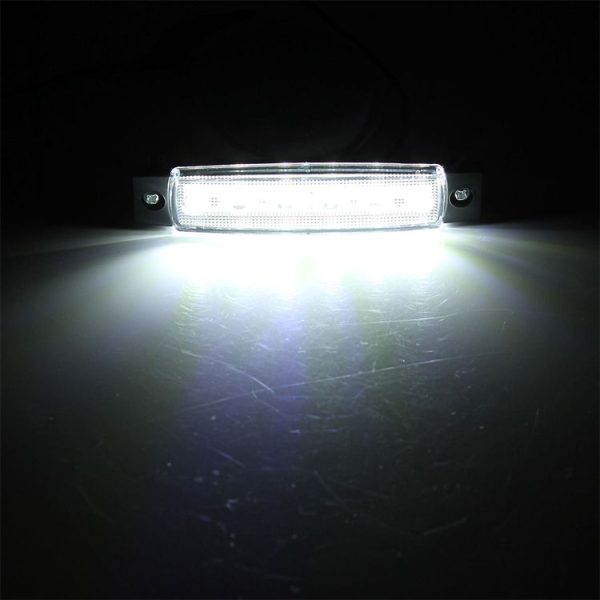 4 PCS 12V 6 SMD Auto Car Bus Truck Wagons External Side Marker Lights LED Trailer Indicator Light Rear Side Lamp (White) - Image 5