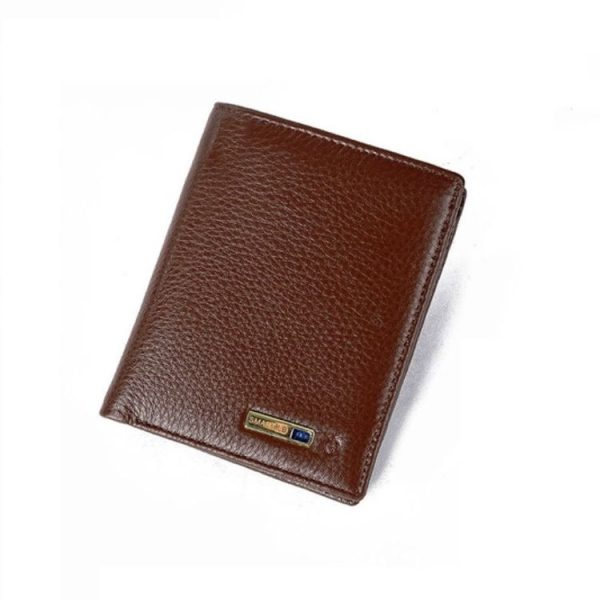 Vertical Wallet Smart Bluetooth Anti-Lost Anti-Theft Leather Bag, Style: Smart (Brown) - Image 2