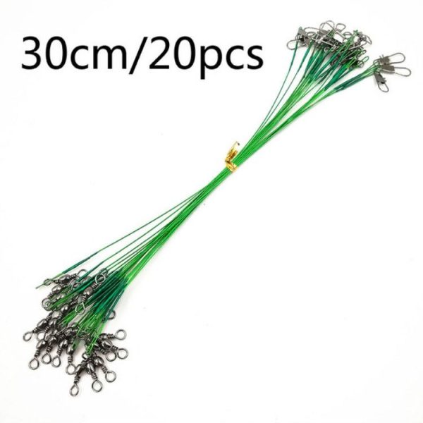 20 PCS Luya Front Wire With Pin Wire Anti-bite Wire, Size: 30CM (Green) - Image 2