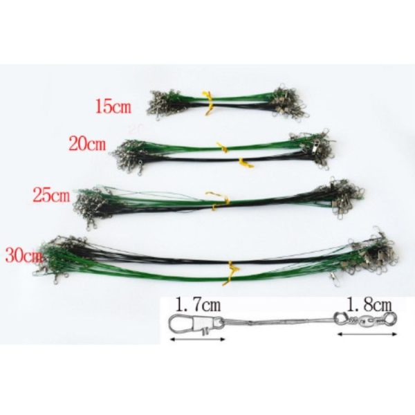 20 PCS Luya Front Wire With Pin Wire Anti-bite Wire, Size: 30CM (Green) - Image 7