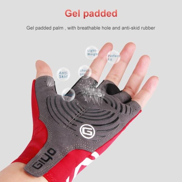 GIYO Outdoor Half-Finger Gloves Mountain Road Bike Cycling Gloves, Size: M (Fluorescent Orange) - Image 5