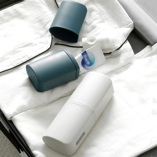 Portable Toothbrush Cups for Business Trips with Lid Creative Mouthwash Cup, Style: Without Sub-bottle (Dark Blue) - Image 7