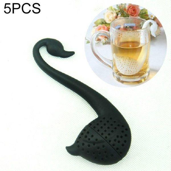 5 PCS Swan Shape Tea Filter (Black)