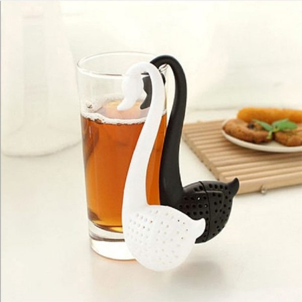 5 PCS Swan Shape Tea Filter (Black) - Image 4