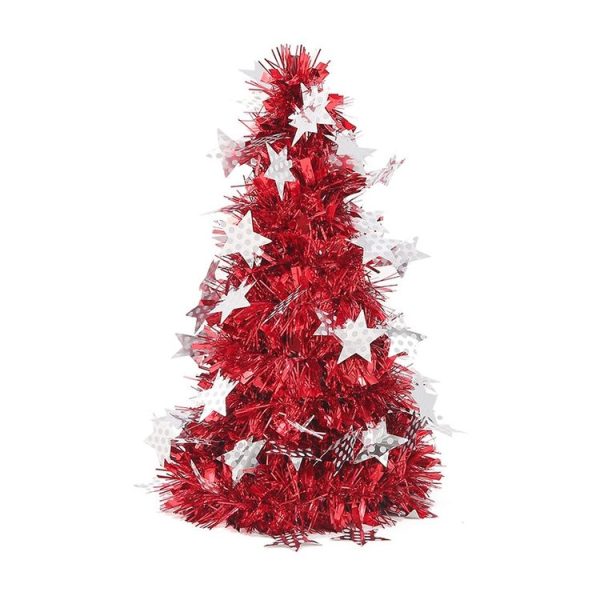 Mini Desktop Christmas Tree Hotel Shopping Mall Christmas Decoration, Size: With Five-pointed Star (Red)