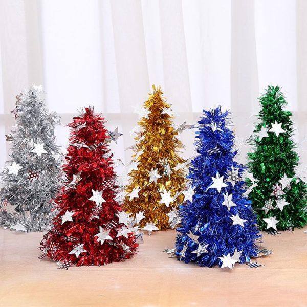 Mini Desktop Christmas Tree Hotel Shopping Mall Christmas Decoration, Size: With Five-pointed Star (Red) - Image 2