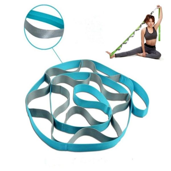 12 Lattice Yoga Belt Stretch Splits Resistance Band, Size: 250 x 3.8cm (Sky Blue)