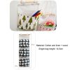 Printing Pattern Cotton Linen Hanging Storage Bag 3 Pockets Wall Mounted Wardrobe Hang Bag Wall Pouch (Tree) - Image 3