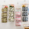 Printing Pattern Cotton Linen Hanging Storage Bag 3 Pockets Wall Mounted Wardrobe Hang Bag Wall Pouch (Tree) - Image 6