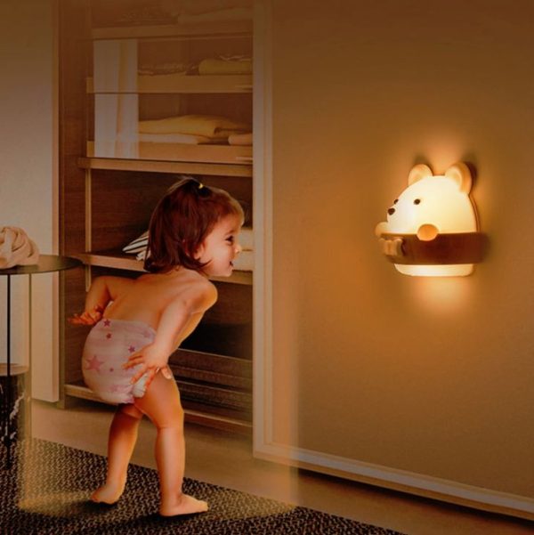 Bear Remote Control Night Light Bedside Eye Protection Wall Lamp with 3 Light Modes, Style: Rechargeable - Image 4