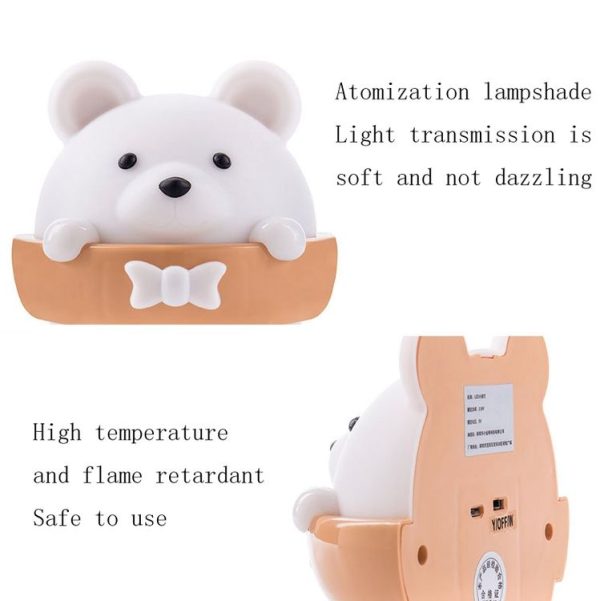 Bear Remote Control Night Light Bedside Eye Protection Wall Lamp with 3 Light Modes, Style: Rechargeable - Image 7