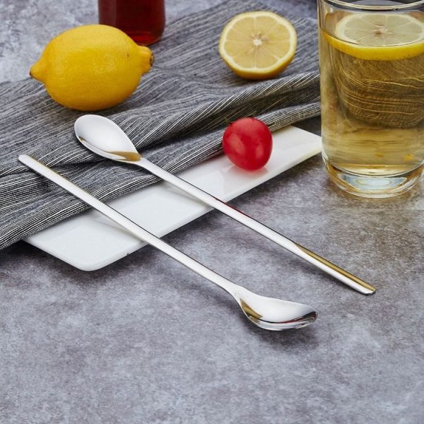 Stainless Steel Long-Handled Coffee Stirring Spoon Ice Cream Spoon - Image 2