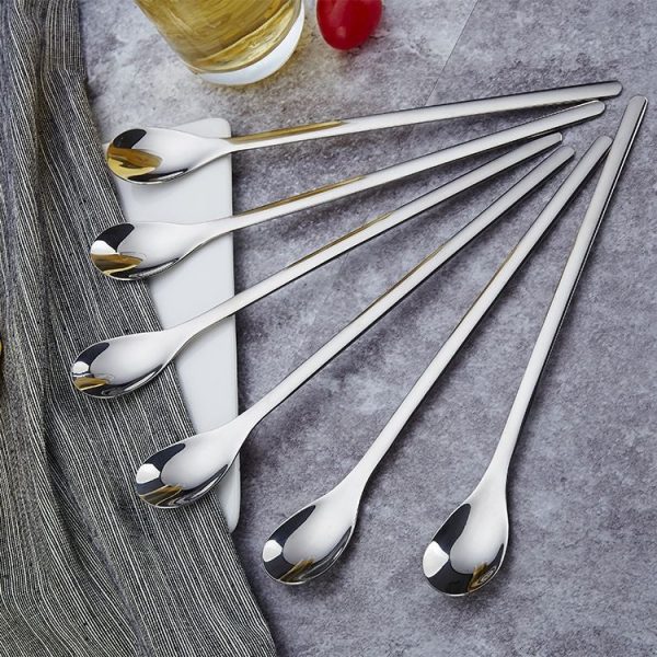 Stainless Steel Long-Handled Coffee Stirring Spoon Ice Cream Spoon - Image 6