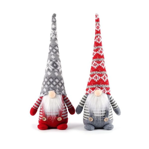 Christmas Decorations Faceless Elderly Dolls Forest Elderly Dolls Christmas Ornaments (Grey Hat) - Image 2