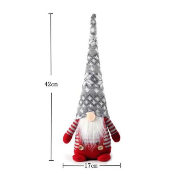 Christmas Decorations Faceless Elderly Dolls Forest Elderly Dolls Christmas Ornaments (Grey Hat) - Image 3