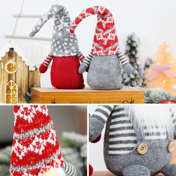 Christmas Decorations Faceless Elderly Dolls Forest Elderly Dolls Christmas Ornaments (Grey Hat) - Image 4