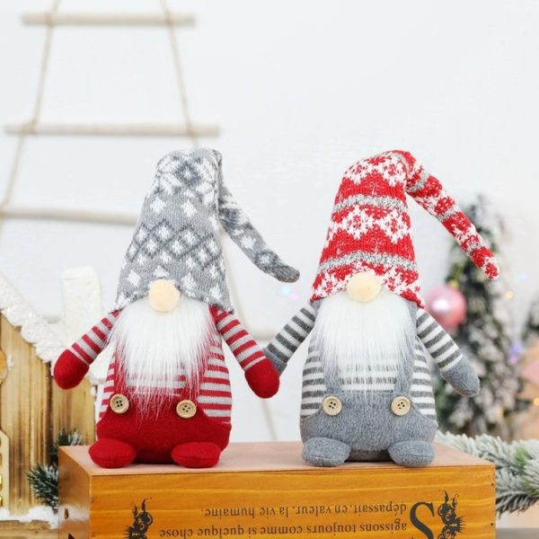 Christmas Decorations Faceless Elderly Dolls Forest Elderly Dolls Christmas Ornaments (Grey Hat) - Image 5