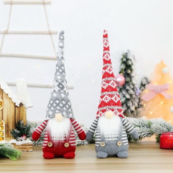 Christmas Decorations Faceless Elderly Dolls Forest Elderly Dolls Christmas Ornaments (Grey Hat) - Image 6