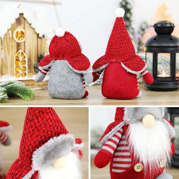 Christmas Decorations Santa Claus Ornaments Faceless Doll Window Decorations (Pointed Hat) - Image 3