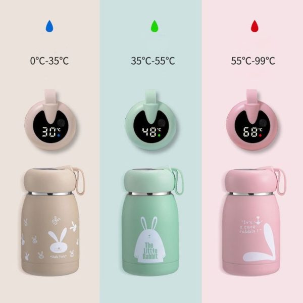 Cartoon Thermos Mug Intelligent Temperature Measurement Color Change Display Temperature Water Cup Couple Children Student Cup, Capacity: 320ml (Pink) - Image 6