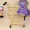 Double-Decker Mini Trolley Ornaments Children Toys Simulation Shopping Cart (Gold)
