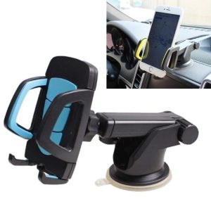 Car Phone Holder Car Air Outlet Mobile Phone Holder Suction Cup Navigation Instrument Panel General, Style: 2 in 1 (Blue)