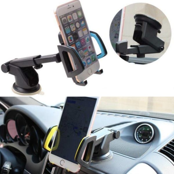Car Phone Holder Car Air Outlet Mobile Phone Holder Suction Cup Navigation Instrument Panel General, Style: 3 in 1 (Blue) - Image 8