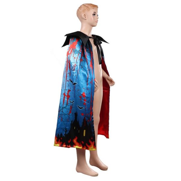 Halloween Dress Up Kids Double-Layer Printed Cloak, Size: Free Size - Image 8