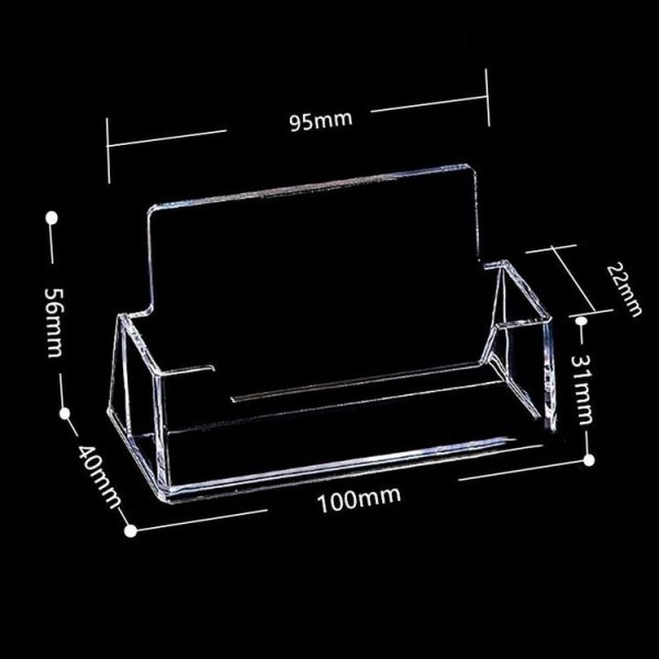 Acrylic Transparent Name Card Holder Desktop Showcase (White) - Image 3