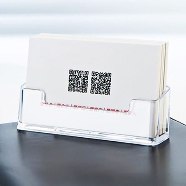 Acrylic Transparent Name Card Holder Desktop Showcase (White) - Image 7